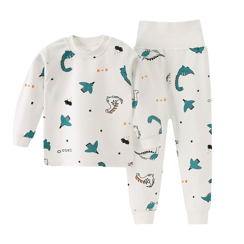 0-3y Peuter Baby Loungewear Zachte Pyjama Sets Cartoon Prints Herfst Winter Pyjama Lange Mouw Nachtkleding Sets Baby Thuis Kleding