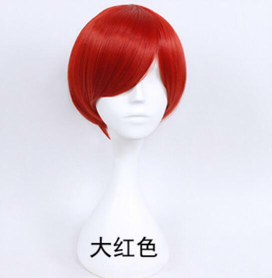 30cm short Wig Black white purple blue red yellow high temperature fiber Synthetic Wigs Costume Party Cosplay Wig