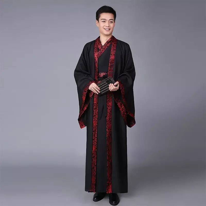 Chińskie tradycyjne mężczyzna suknia Hanfu noworoczna orientalna starożytna scena ludowa kostiumy do tańca dynastia Han Cosplay