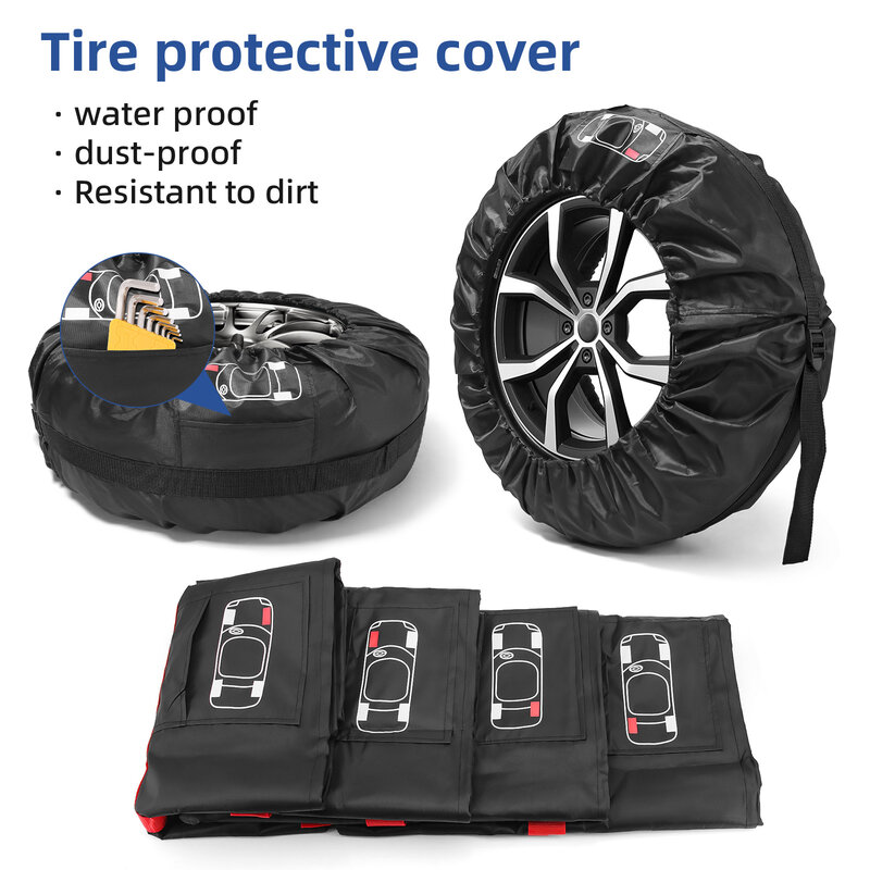 1PC, 4 pezzi copriruota per auto copertura per pneumatici di ricambio per auto borsa per pneumatici borsa per pneumatici per veicoli accessori per la copertura della borsa per pneumatici per auto