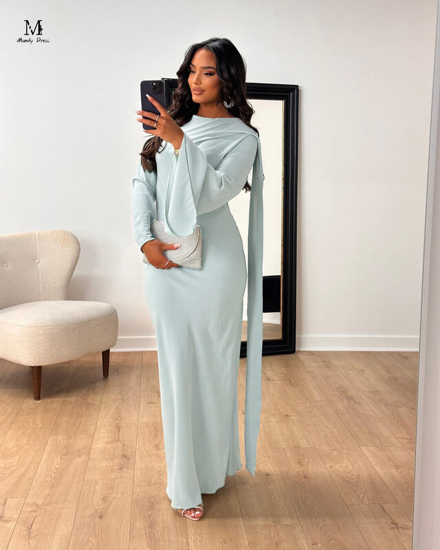 Elegant Women Maxi Dress Long Sleeve Loose Solid Color Robe Spring Fashion Clothes Lady Casual Vintage Dresses 2024