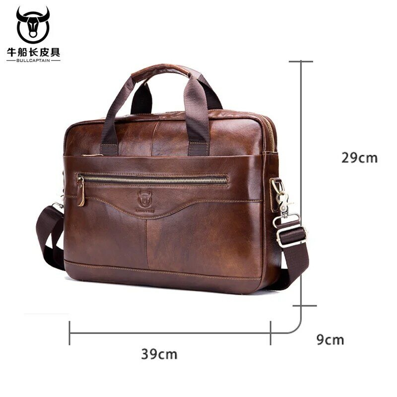 2023 New Real Leather vintage men's messenger bag/casual Business bag Fashion cowhide male commercial briefcase