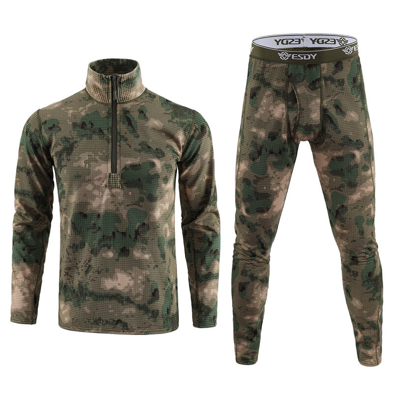 Winter Thick Warm Thermal Underwear Sets Men Compression Fleece Sweat Quick Drying Thermo Long Johns Military Army Clothing