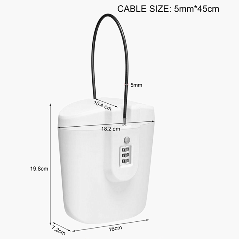 Outdoor Portable Safe Box Beach Bucket with Steel Wire Hidden Safes 3-Digit Password Lock Storage Box for Riding Sports Swimming
