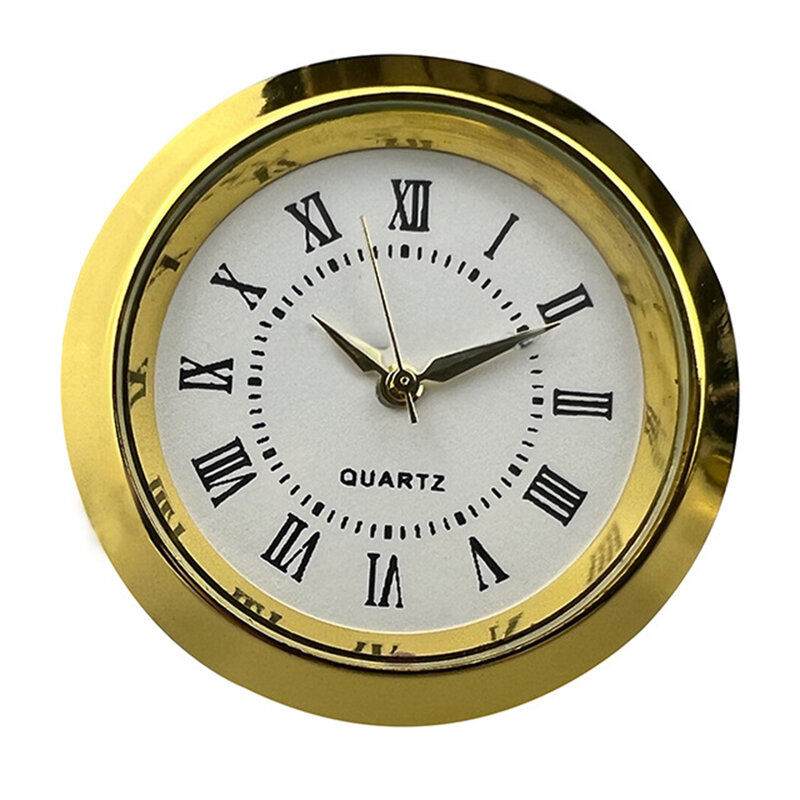 Mini horloge à mouvement à quartz, tête d'horloge ronde, accessoires de montre artisanale incrustés, pièces de rechange, 55mm