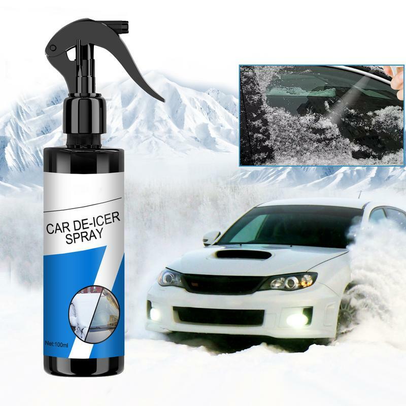 Spray do czyszczenia 100ml akcesoria zimowe do odśnieżania i usuwania śniegu do samochodu zimowe akcesoria samochodowe natychmiast rozmrażają się i topią