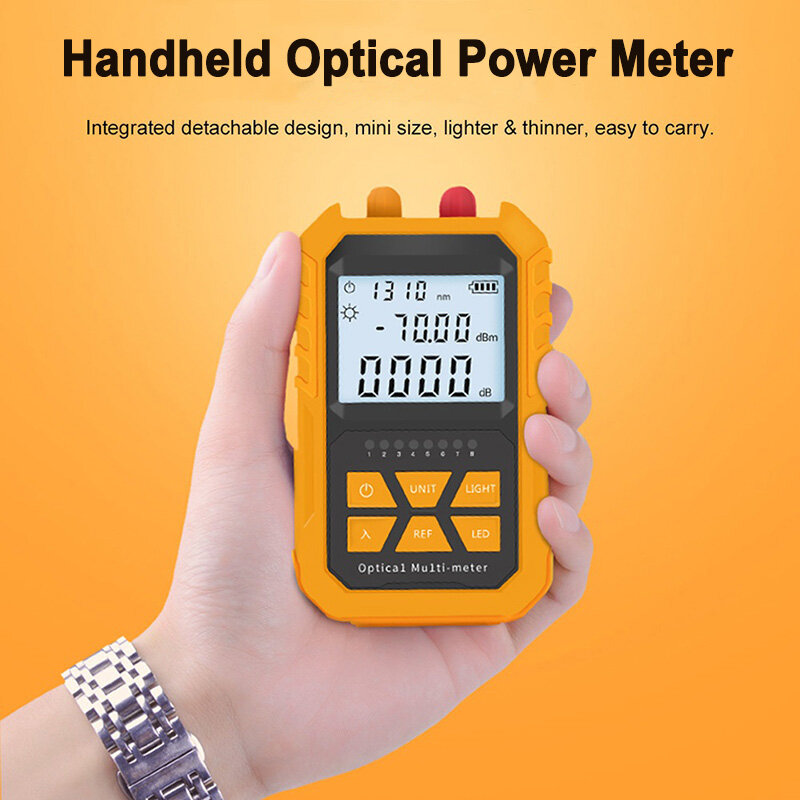 Handheld Optical Power Meter with 5km Red Light -70~+6dBm power meter fiibra óptica Network Cable Tester Digital Power Meter