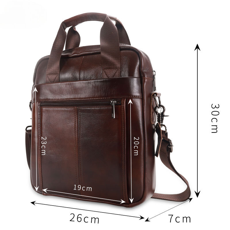 Сумка через плечо для мужчин, сумка-мессенджер из 100% натуральной кожи для деловых поездок и iPad 13,3 дюйма, вертикальный портфель