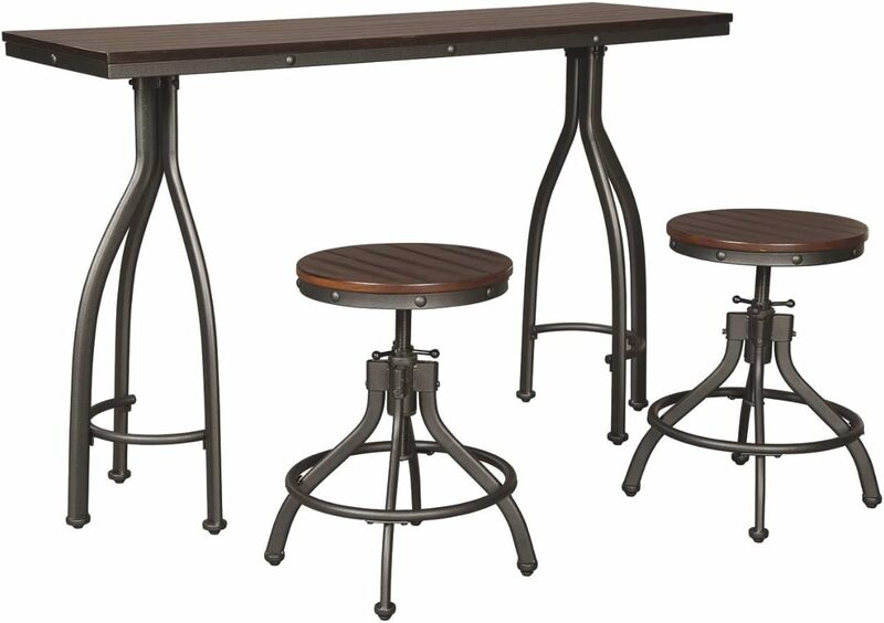 2024 Nowy zestaw stołów do jadalni Odium Urban Counter Height z 2 stołkami barowymi, szary HOT| USA