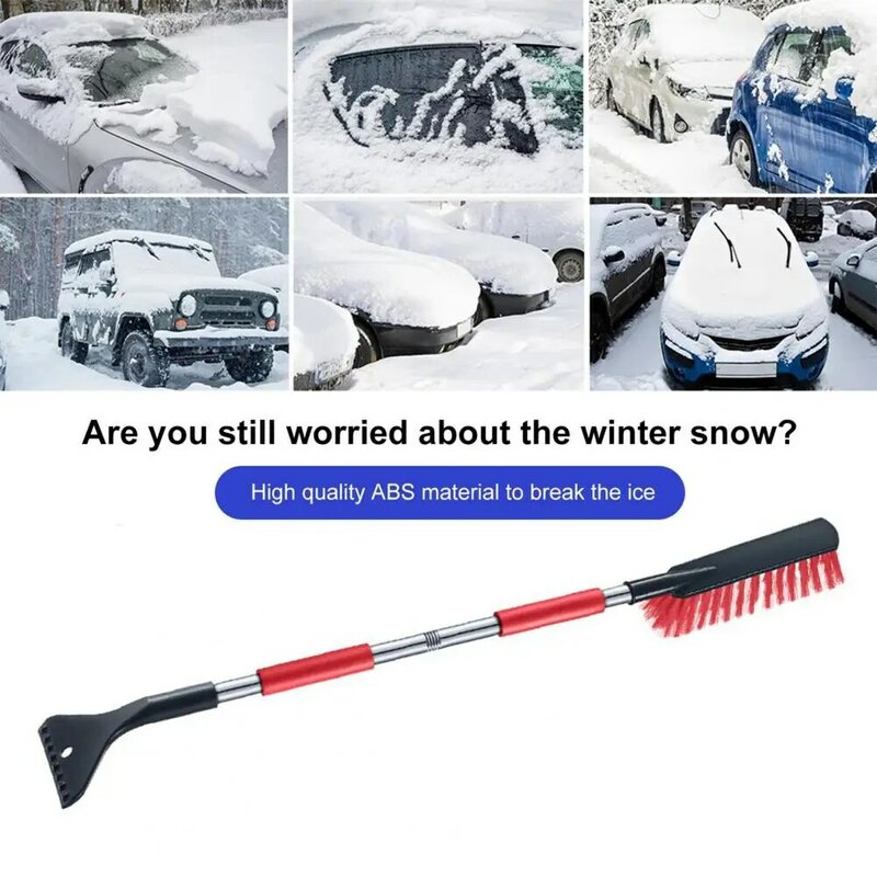 พลั่วหิมะรถเครื่องบดน้ำแข็ง ABS แข็งแรงเครื่องบดน้ำแข็งพลั่วหิมะเครื่องบดน้ำแข็งยืดได้สำหรับหน้าต่างที่บังแดดหน้ารถยนต์แบบพกพา2สำหรับรถ SUV