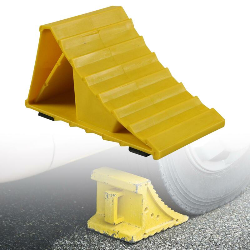Truck Car Wheel Chock Non Slip Durable Scratch Resistant Accessories Yellow