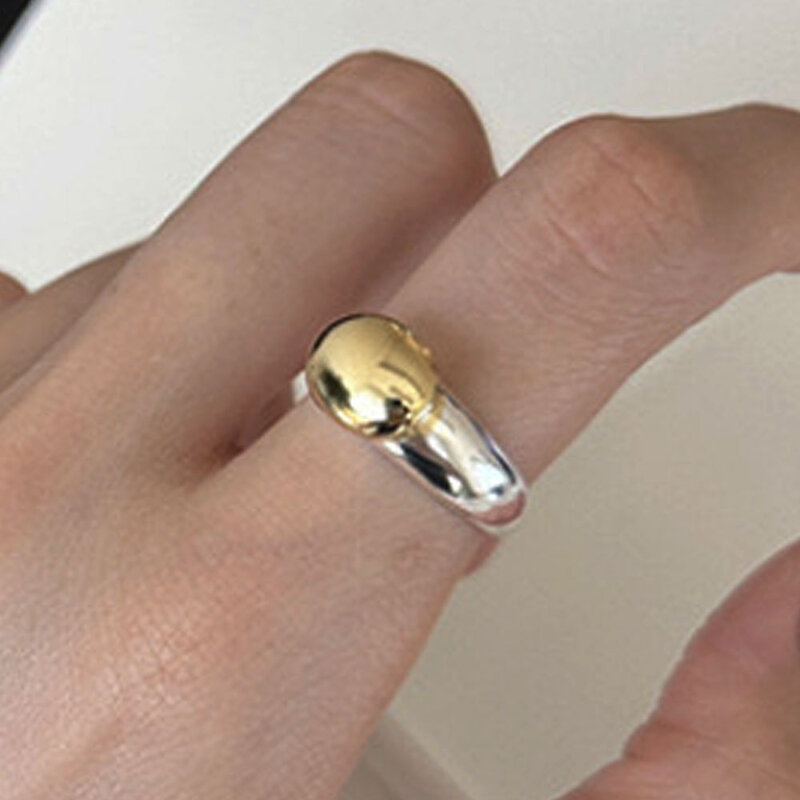 BF CLUB cincin murni 925 untuk wanita mode geometris buatan tangan tidak beraturan emas berbintang sederhana Jelwery halus pesta hadiah Natal