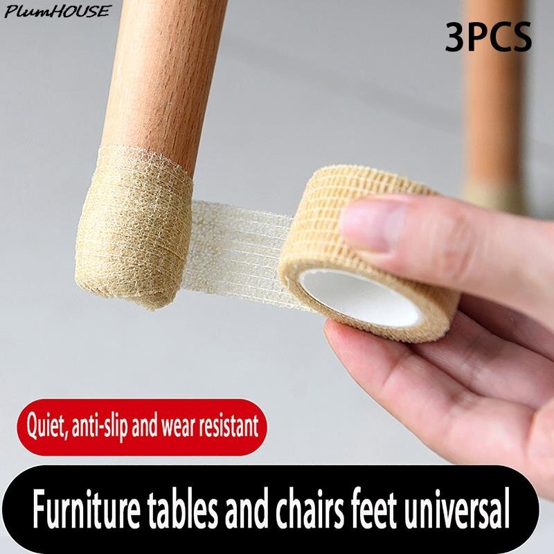자체 접착 의자 다리 커버, 미끄럼 방지 테이블 다리 보호 가구 발 패드 포장 완충기, 재사용 가능, 3X