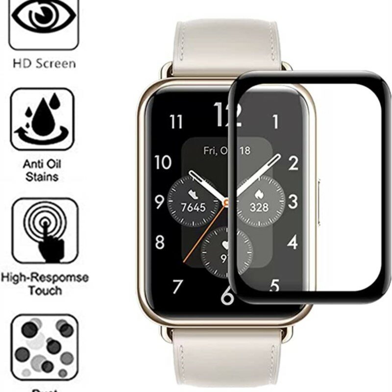 9d Hd Full Screen Protector Voor Huawei Horloge Fit 2/Fit Smart Zacht Gehard Glas Gebogen Rand Beschermfolie Fit2 Accessoires
