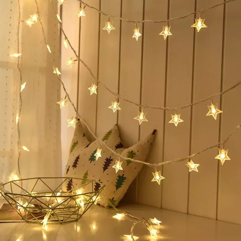 1,5 m/3m/6m/10m Stern Lichterketten Lichterketten für Schlafzimmer String batterie betriebene Adapter Weihnachts beleuchtung Hochzeits feier