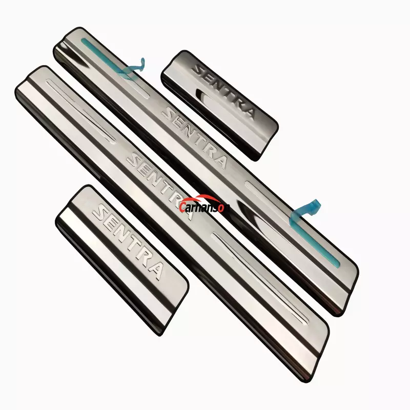 Car Scuff Plates Strip Styling Protector Door Sill Trim Stainless Steel For Nissan Sentra 2024 Pedal Accessories 2023 Stickers
