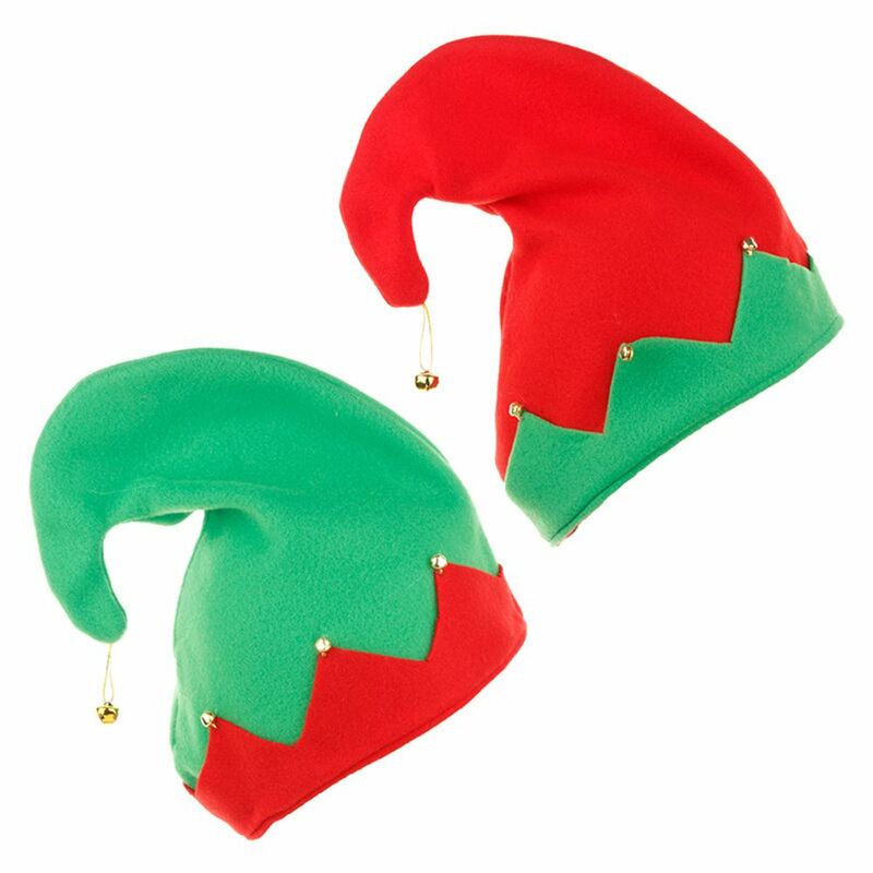 Snowman Red Green Patchwork Clown Cap Santa Claus Beanies Women Christmas Hats Velvet Hats Korean Winter Caps With Metal Bell