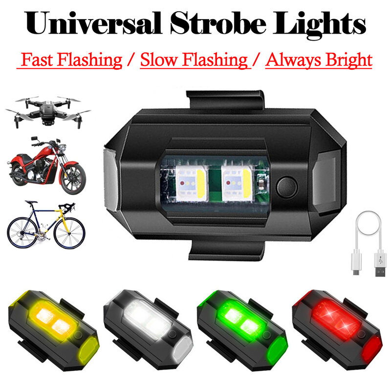 Mini Drone Strobe Light, Anti-colisão, Luz de advertência RGB, Indicador de sinal intermitente, Bike Motorcycle Safety Light, 7 cores