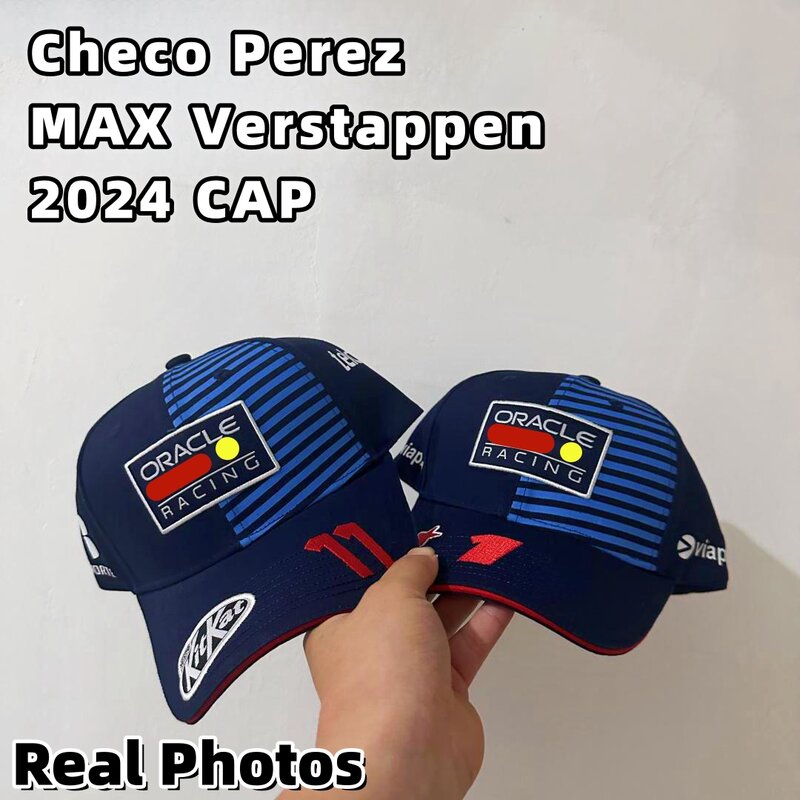 Chapéu de beisebol Checo Perez, Cor vermelha Bull Team, Boné Max Verstappen, Fórmula 1 Fan Trucker Cap, F1 2024