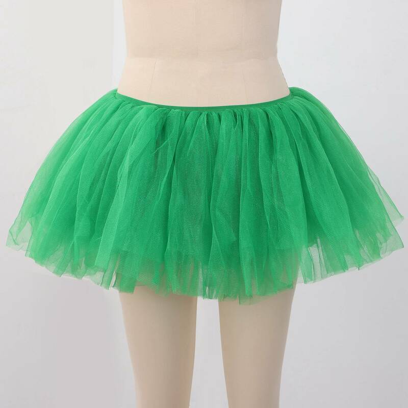 Tari Tulle Tutu 5 lapis Tutu Prom kostum pesta Tulle Tutu untuk wanita dan anak perempuan, hijau