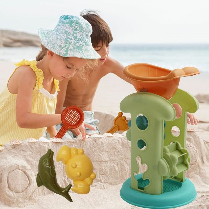 5 buah alat air interaktif orang tua anak-anak permainan luar ruangan menggali pasir Kit mainan pasir Set Pantai gelas pasir sekop cetakan penggaruk