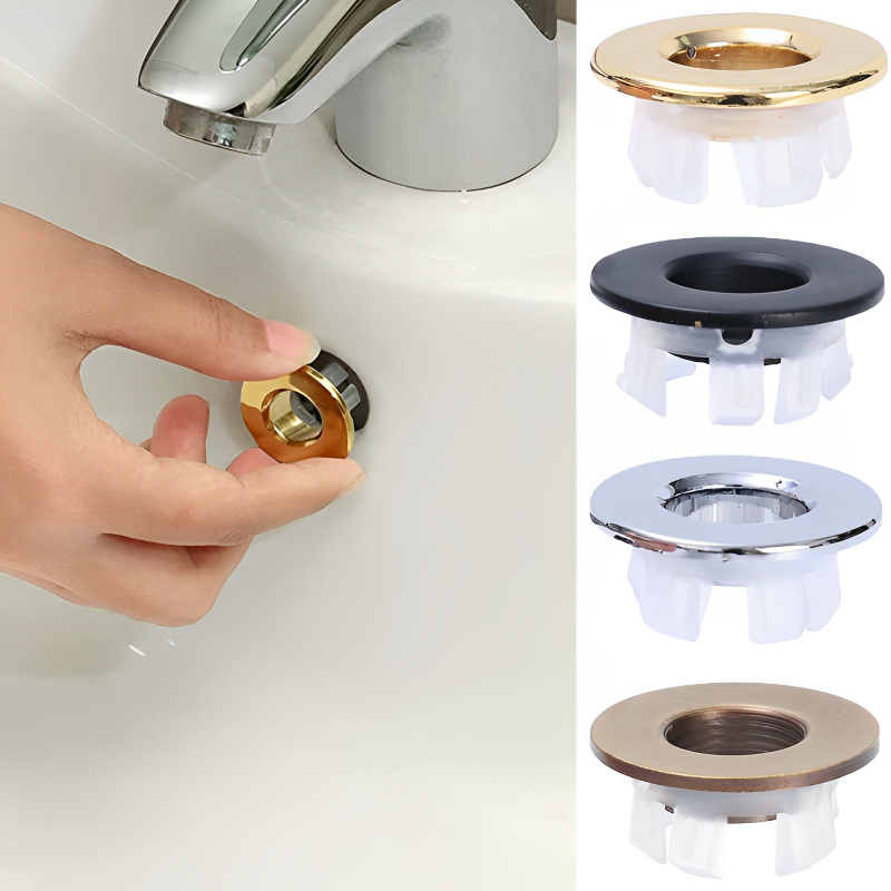 Umywalka łazienkowa zlew z kranu pokrywa przelewowa mosiężny sześciostopowy pierścień wkładka wymienna pokrywa otworu chromowane wykończenie akcesoria łazienkowe