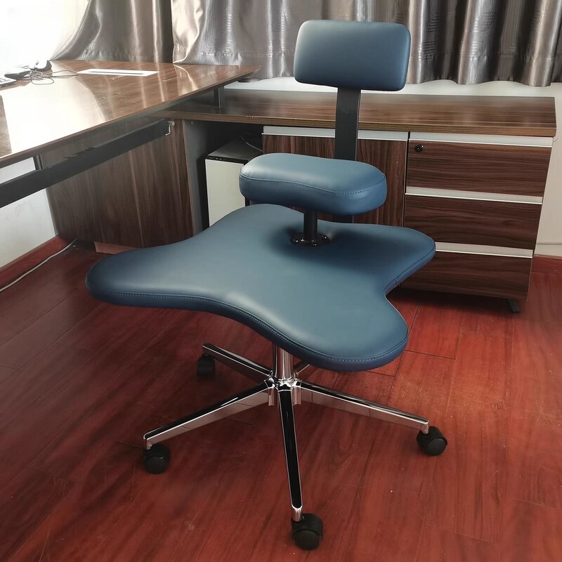 Silla ergonómica de patas cruzadas con ruedas, mueble versátil para el hogar o la oficina, altura ajustable, escritorio, ordenador