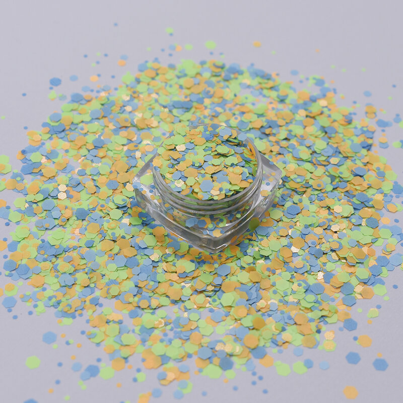 10 g/saco nova primavera chunky mistura glitter lantejoulas resistente fosco cosméticos floco glitter para artesanato decoração da arte do prego acessórios