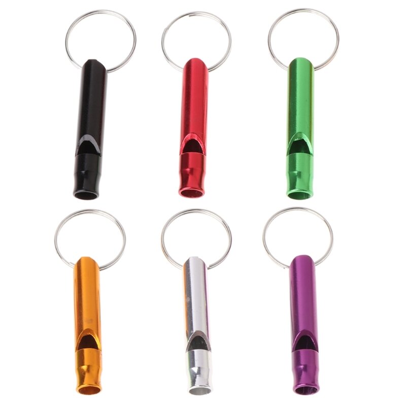 6 Pieces Safety Survival for Hiking Camping Training Outdoors Sports Aluminum Alloy Emergency Keyring