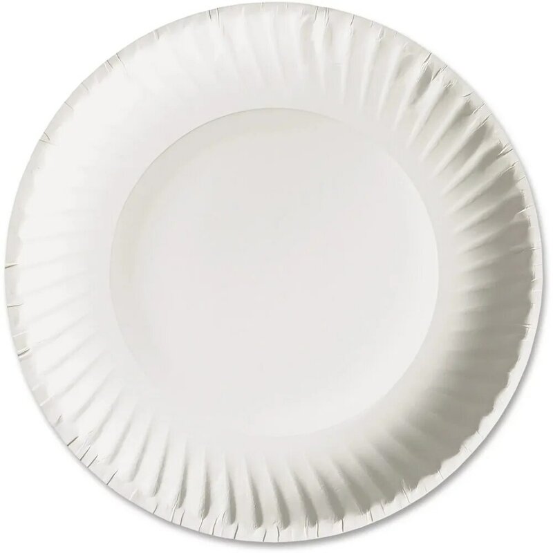 Corporation White Paper Plates, 9" Diameter, 100 Count