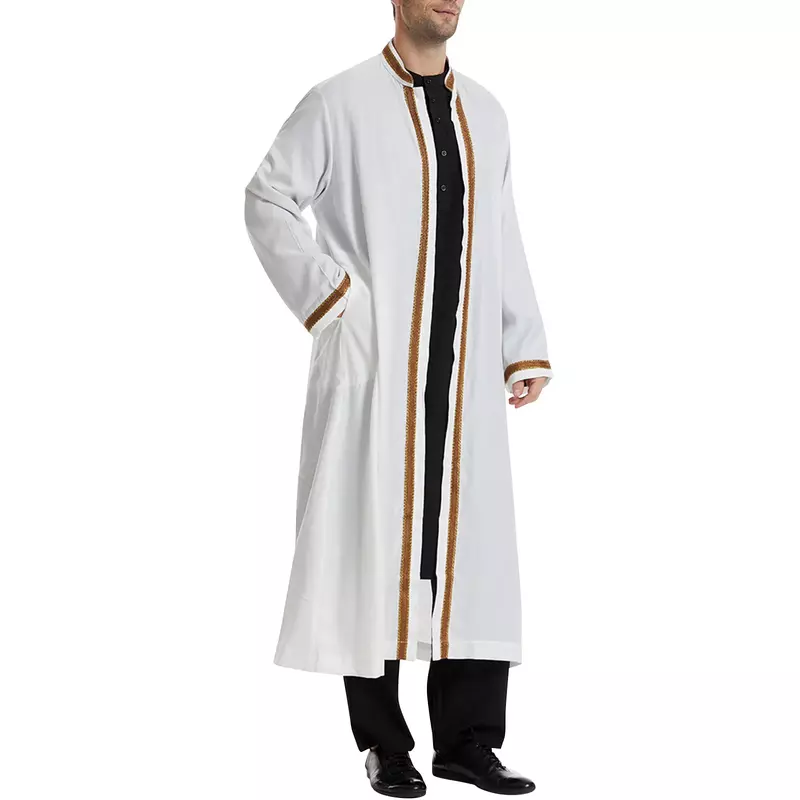 Vestido quimono Abaya para homens muçulmanos, Open Robe, Caftan longo árabe, Jubba Thobe Vestuário, Kaftan islâmico, Turquia Eid, Eid Ramadan, Dubai, Arábia Saudita