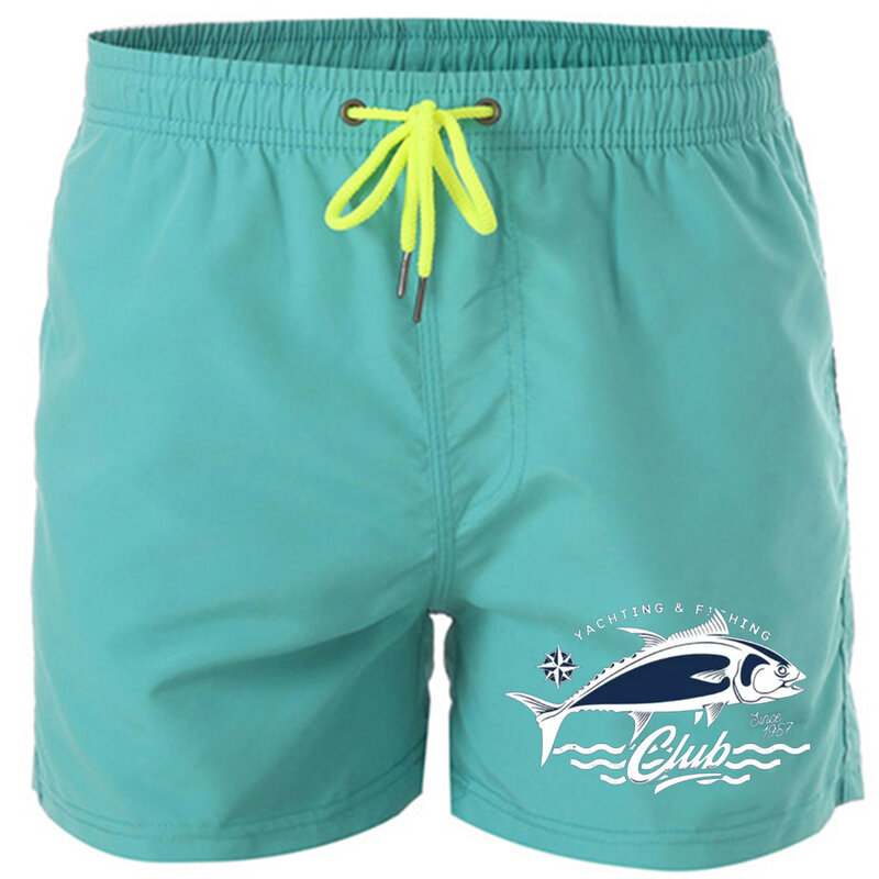 Men's Swimming Shorts Summer Fish Pattern Beach Shorts Sexy Swimming Shorts Low Rise Breathable Surfing Quick Drying Shorts 2024