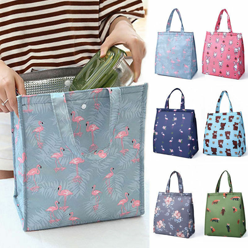 2022 mode Kühler Lunch Box Tragbare Isolierte Leinwand Mittagessen Tasche Thermische Lebensmittel Picknick Tote Kühltasche Mittagessen Taschen Für Frauen kinder