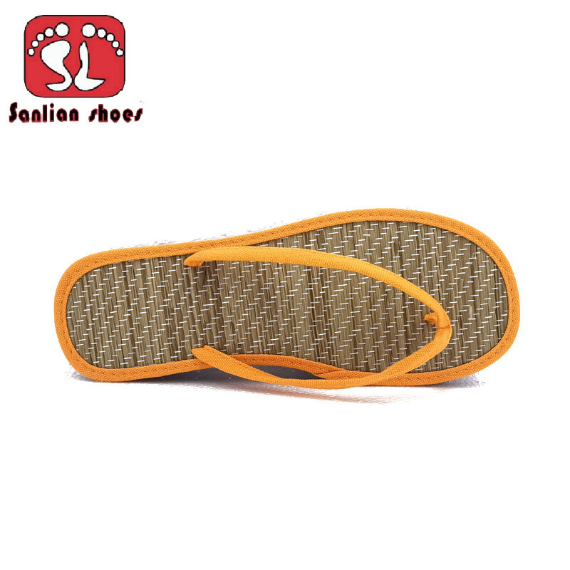 Women Flat Flip-flops Rattan Slippers Comfortable Non-slip Sandals Bamboo Flip Flop House Bedroom Fashion Slipper Zapatos Wicker