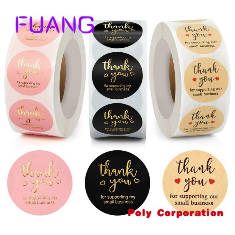 Custom  1.5 inch 500 Pcs Custom Rose Gold Packaging Bag Poly Bubble Printed  Mailers Thank You Stickers For Christmas