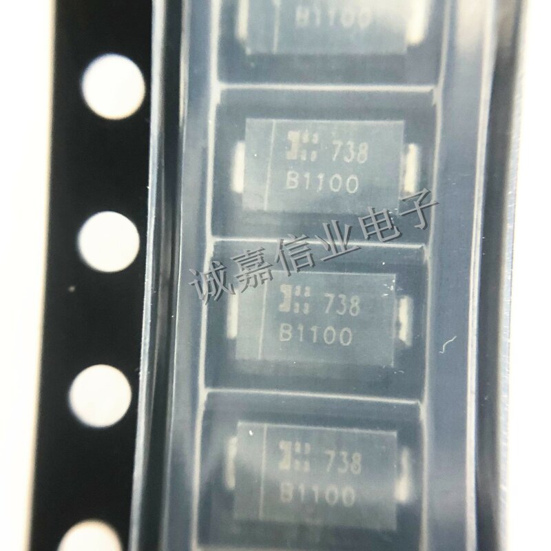 100pcs/Lot B1100-13-F DO-214AC MARKING;B1100 SMA Schottky Diodes & Rectifiers Operating Temperature:- 65 C-+ 150 C
