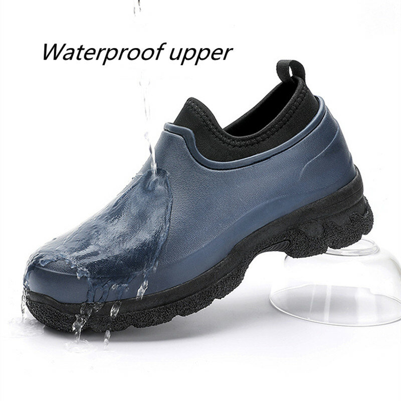 STRONGSHEN Men Kitchen Shoes Outdoor Platform Chef Shoes Water proof OilProof Restaurant Work Shoe Non-slip Fishing Shoes Unisex