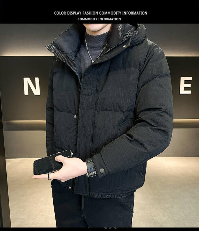New winter hooded short down jacket for menNew winter hooded short down jacket for men