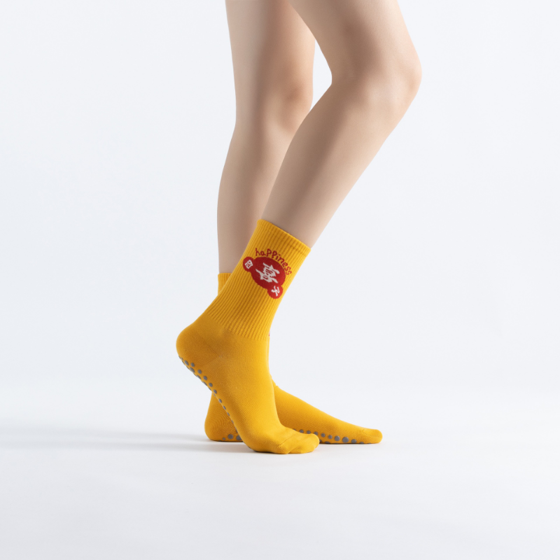 Nieuwe Mode Gedrukt Mid-Buis Yoga Sokken Siliconen Antislip Sport Pilates Sokken Sokken Fitness Dans Fitness Training sokken
