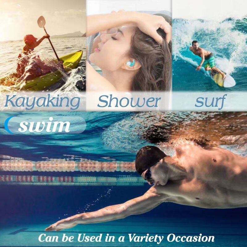 3 Stuks/Lotsherbruikbare Siliconen Comfortabel Met Ruisonderdrukking Zwemmende Oordopjes Beschermen De Oren Van Drijvers Oordopjes