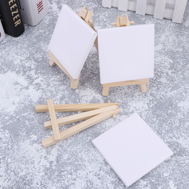 Mini Canvas Panel Wooden Easel Sketchpad Settings For Painting Craft Drawing Decoration Gift And Kids' Learning Education