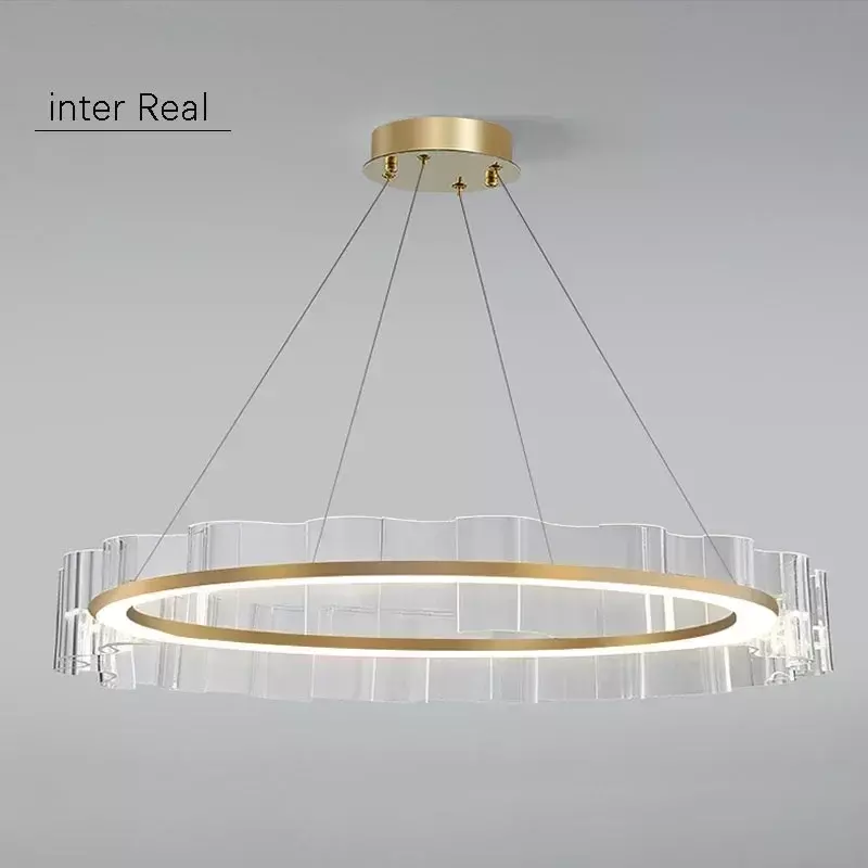 Candelabro nórdico moderno minimalista de lujo, lámpara colgante creativa de onda Circular para restaurante, dormitorio, estudio, Diseñador