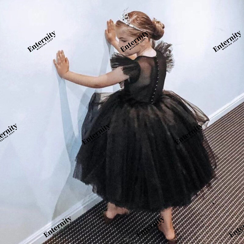 Baby Girls 3-8 Years Elegant Short Floral Lace Party Ball Gown O-neck Prom Dress Wedding Dress Captivating Vestidos Para Niñas