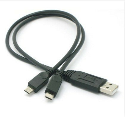 2 في 1 USB ذكر إلى 2x Micro Y الفاصل نقل البيانات كابل شحن USB2.0 للهواتف الذكية أندرويد اللوحي المزدوج المصغّر USB