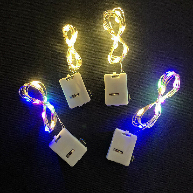 12Pcs 10/20Leds Copper String Light Battery Power Wedding Christmas Party Holiday Flower Decoration Fairy Lights Opp Bag Package