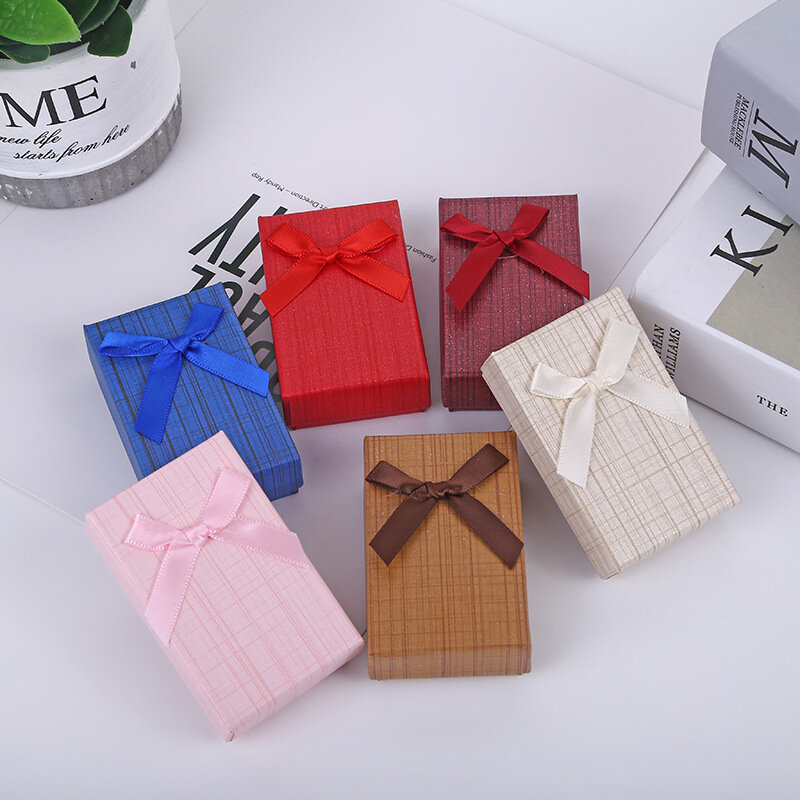 1pc Elegant Cardboard Jewelry Set Gift Box Ring Necklace Earrings Perfume Gift Packaging Boxes With Sponge Inside Rectangle