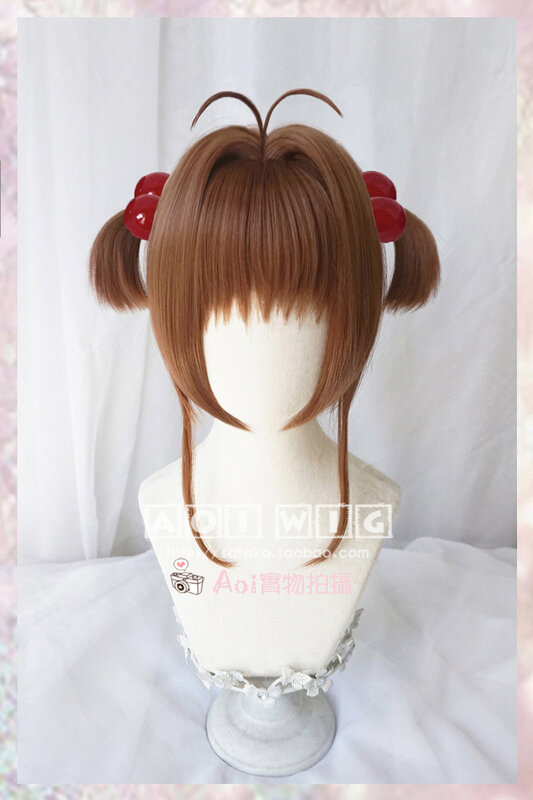 AOI двухцветный волшебный парик для девушек с имитацией карточки из головы Сакура КИНОМОТО Сакура cos неизменяющийся парик в стиле КИНОМОТО Сакура.