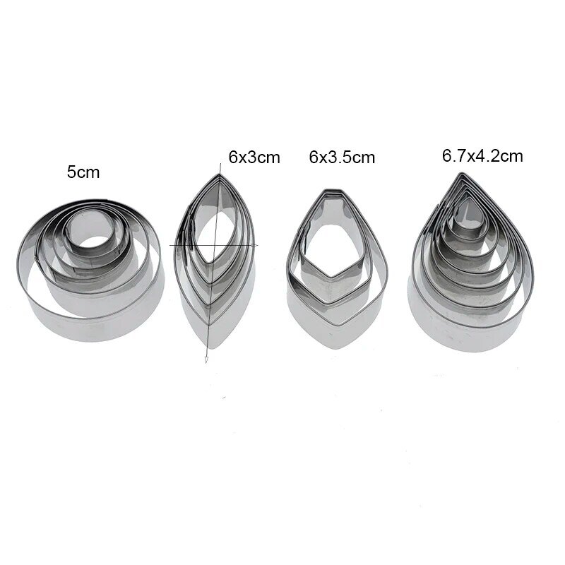 20pcs Polymer Clay Cutter Drop Round DIY Earring Dangle Jewlery Pendant Stainless Steel Cutting Mold Clay Cutter for Earrings