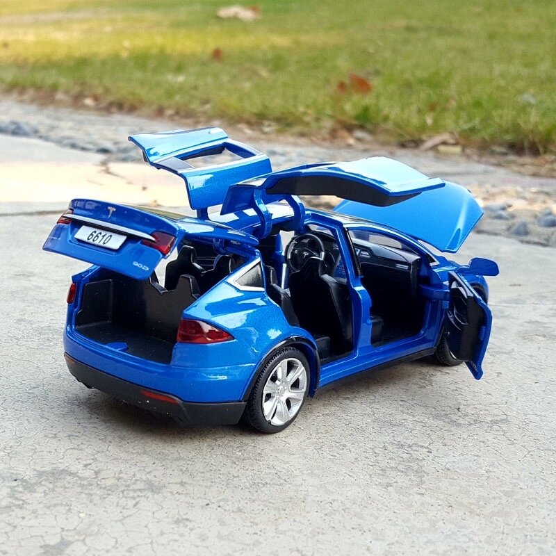 Halolo-coche Tesla modelo X MODEL3 de aleación, vehículo fundido a presión, coches de juguete, juguetes para niños, regalos para niños, nuevo 1:32
