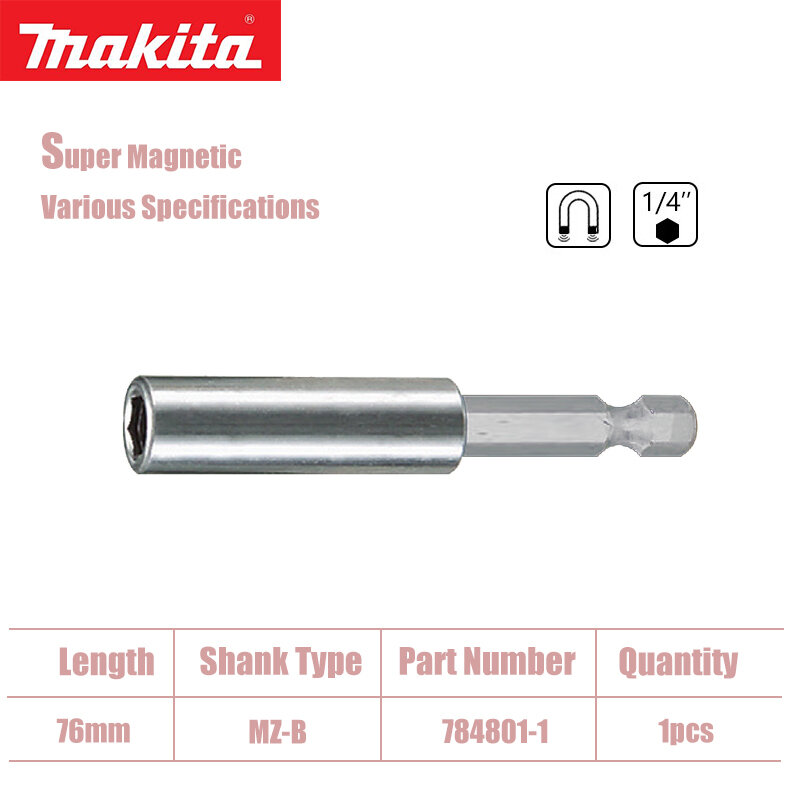 Makita-Hexagonal Handle Rod Bracket, fácil desmontagem, forte magnetismo, chave de fenda de travamento automático, acessórios para ferramentas, 6,35mm